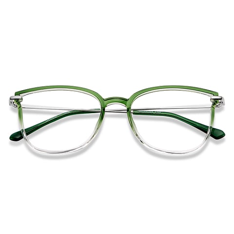 Lenskart Air Online Green Transparent Full Rim Cat Eye left side