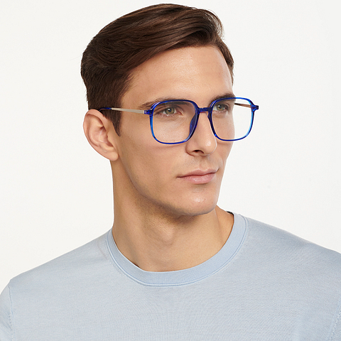 Lenskart Air Online Blue Transparent Full Rim Square right side