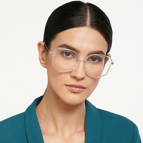 Lenskart Air Transparent Full Rim Hexagonal left side