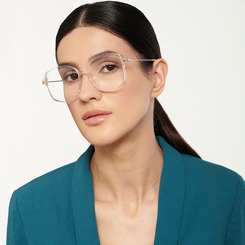 Lenskart Air Transparent Full Rim Hexagonal right side