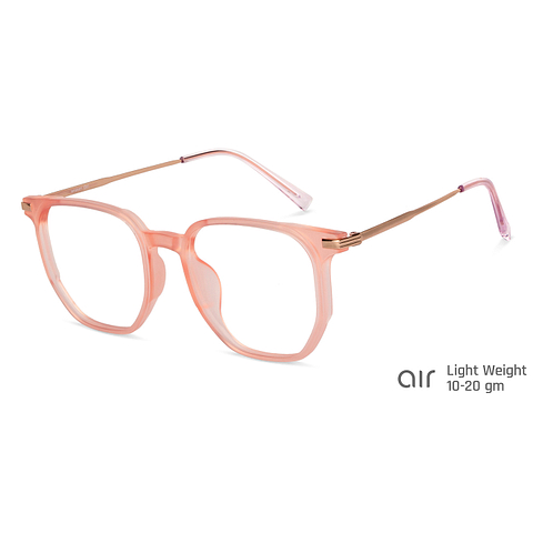 Lenskart Air Online Pink Transparent Full Rim Geometric left side