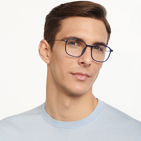 Lenskart Air Online Blue Transparent Full Rim Square right side