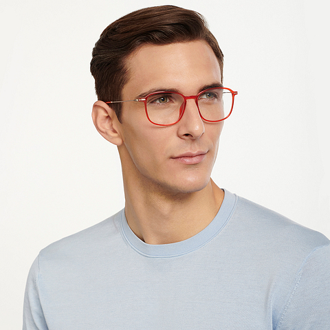 Lenskart Air Online Orange Transparent Full Rim Square right side