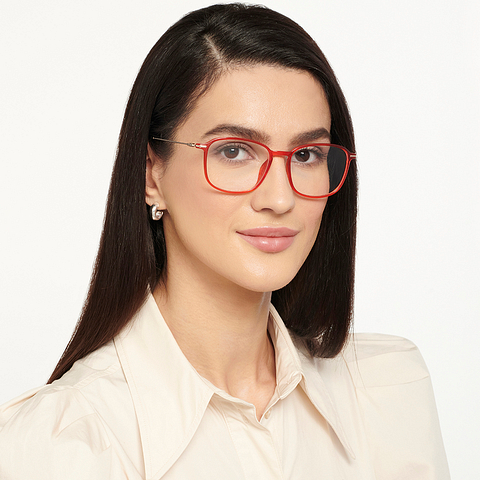 Lenskart Air Online Orange Transparent Full Rim Square right side