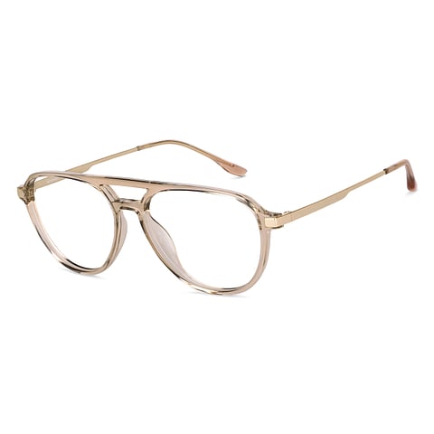 Lenskart Air Online Brown Transparent Full Rim Aviator right side