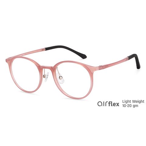 Lenskart Air Online Pink Transparent Full Rim Round left side