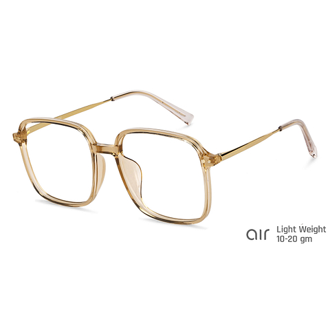 Lenskart Air Brown Transparent Full Rim Square left side