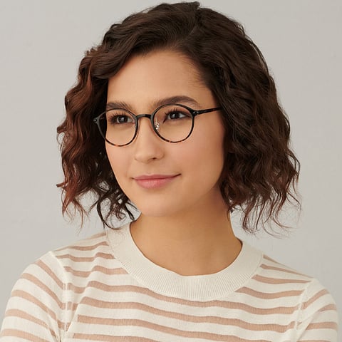 Lenskart Air Online Light Brown Full Rim Round left side