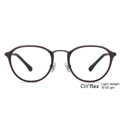 Lenskart Air Online Maroon Gunmetal Full Rim Round left side