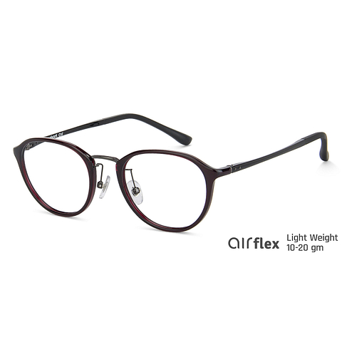 Lenskart Air Online Maroon Gunmetal Full Rim Round right side