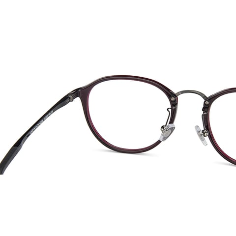 Lenskart Air Online Maroon Gunmetal Full Rim Round right side