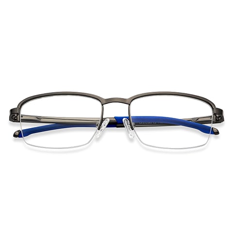 Lenskart Air Online Mid Gunmetal Half Rim Rectangle left side