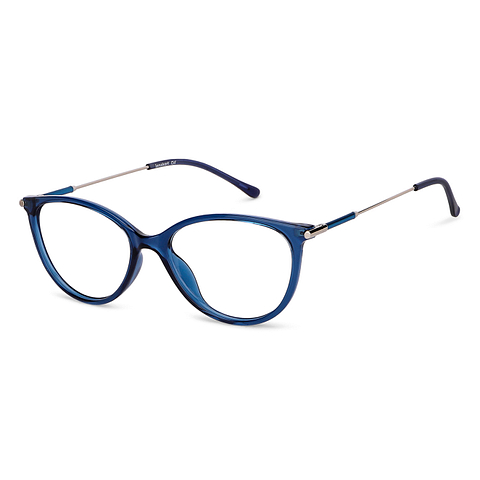 Buy Blue Silver Full Rim Cat Eye Lenskart Air fusion LA