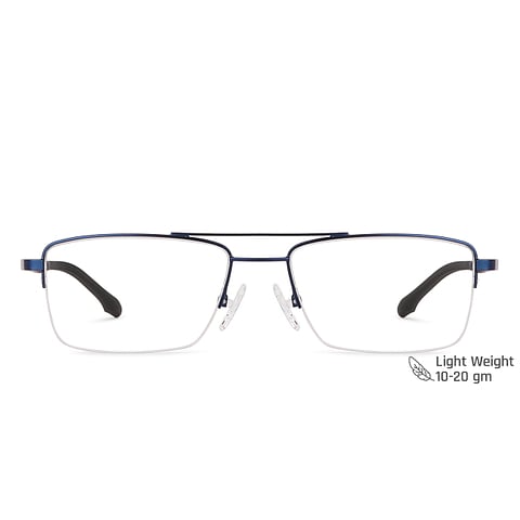 Lenskart Air Online Sky Blue Half Rim Rectangle left side