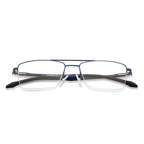 Lenskart Air Online Sky Blue Half Rim Rectangle left side