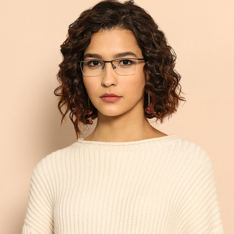 Lenskart Air Online Light Gray Half Rim Rectangle right side