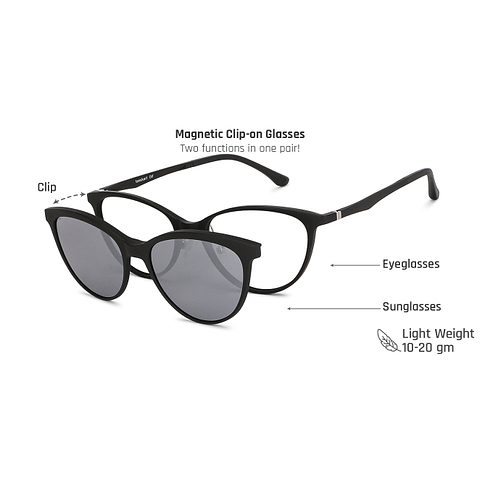 Lenskart Air Screen Glasses Black Full Rim Cat Eye left side