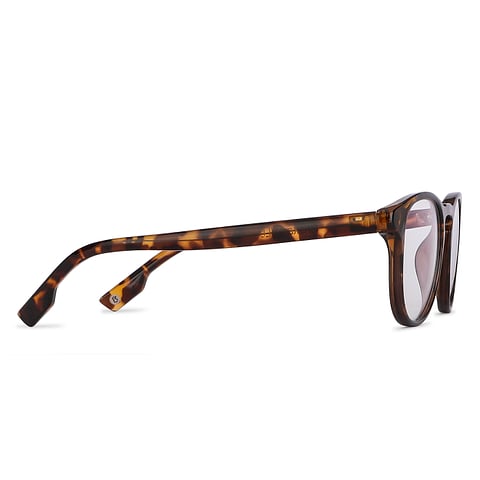 Lenskart BLU Screen Glasses Blue Block Zero Power Screen Glasses: Tortoise Full Rim Round Lenskart Blu LB E13536-C5 left side