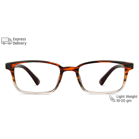 Lenskart BLU Screen Glasses Blue Block Zero Power Screen Glasses: Brown Full Rim Rectangle Lenskart BLU LB E14065-C2 left side
