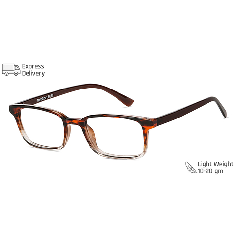 Lenskart BLU Screen Glasses Blue Block Zero Power Screen Glasses: Brown Full Rim Rectangle Lenskart BLU LB E14065-C2 right side