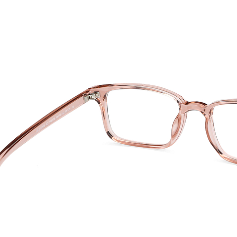 Lenskart BLU Screen Glasses Blue Block Zero Power Screen Glasses: Pink Transparent Full Rim Rectangle Lenskart BLU LB E14065-C3 right side