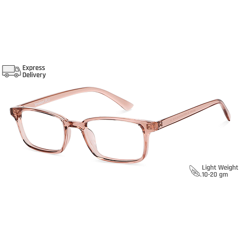 Lenskart BLU Screen Glasses Blue Block Zero Power Screen Glasses: Pink Transparent Full Rim Rectangle Lenskart BLU LB E14065-C3 right side