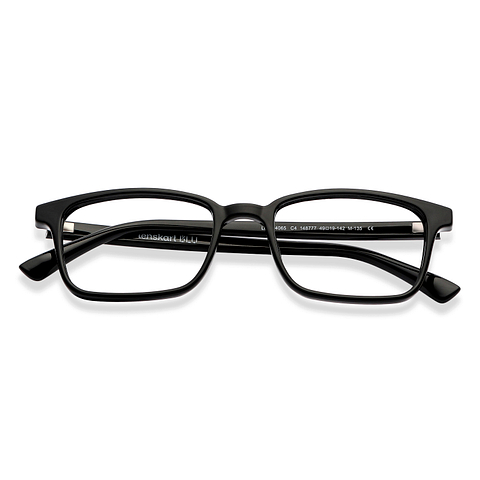 Lenskart BLU Screen Glasses Blue Block Zero Power Screen Glasses: Black Full Rim Rectangle Lenskart BLU LB E14065-C4 left side