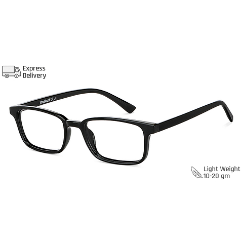 Lenskart BLU Screen Glasses Blue Block Zero Power Screen Glasses: Black Full Rim Rectangle Lenskart BLU LB E14065-C4 right side
