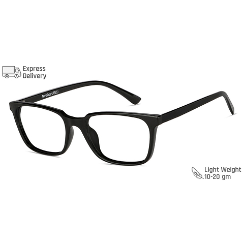 Lenskart BLU Screen Glasses Blue Block Zero Power Screen Glasses: Grey Full Rim Rectangle Lenskart BLU LB E14067-C2 right side