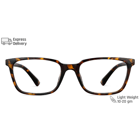 Lenskart BLU Screen Glasses Blue Block Zero Power Screen Glasses: Tortoise Full Rim Rectangle Lenskart BLU LB E14067-C6 left side