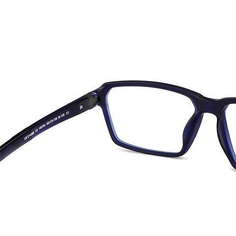Lenskart BLU Screen Glasses Blue Block Zero Power Screen Glasses: Blue Grey Full Rim Rectangle Lenskart BLU LB E14068-C2 right side