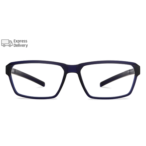 Lenskart BLU Screen Glasses Blue Block Zero Power Screen Glasses: Blue Grey Full Rim Rectangle Lenskart BLU LB E14068-C2 left side
