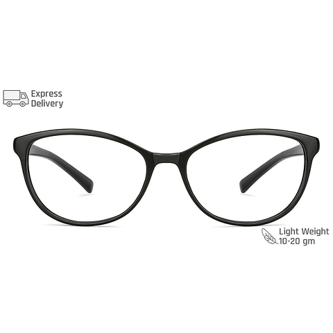 Lenskart BLU Screen Glasses Blue Block Zero Power Screen Glasses: Black Full Rim Cat Eye Lenskart BLU LB E14069-C4 right side