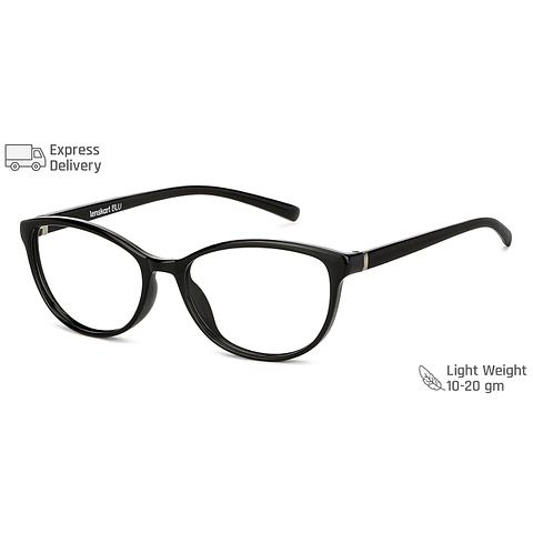 Lenskart BLU Screen Glasses Blue Block Zero Power Screen Glasses: Black Full Rim Cat Eye Lenskart BLU LB E14069-C4 left side