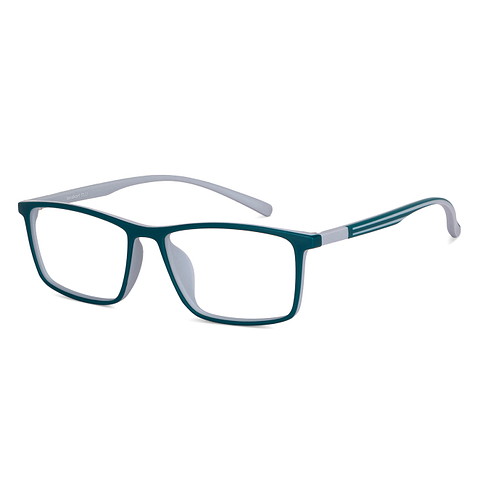 Lenskart BLU Screen Glasses Blue Block Zero Power Screen Glasses: Green Grey Full Rim Rectangle Lenskart Blu LB E14255-C5 right side
