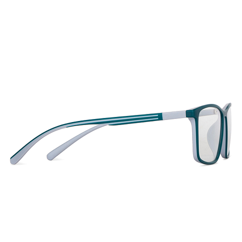 Lenskart BLU Screen Glasses Blue Block Zero Power Screen Glasses: Green Grey Full Rim Rectangle Lenskart Blu LB E14255-C5 left side