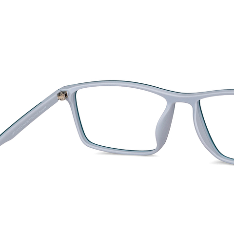 Lenskart BLU Screen Glasses Blue Block Zero Power Screen Glasses: Green Grey Full Rim Rectangle Lenskart Blu LB E14255-C5 right side