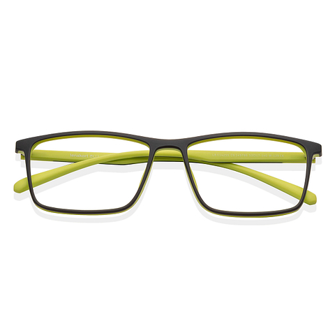 Lenskart BLU Screen Glasses Blue Block Screen Glasses: Black Yellow Full Rim Rectangle Lenskart Blu LB E14255-C6 left side