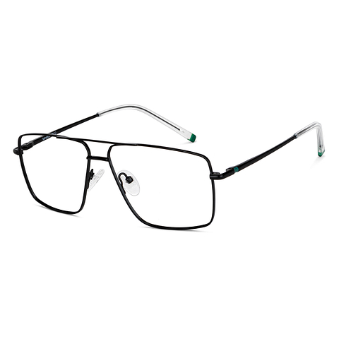 Lenskart BLU Screen Glasses Blue Block Zero Power Screen Glasses: Black Transparent Full Rim Aviator Lenskart Blu LB E14484-C2 right side