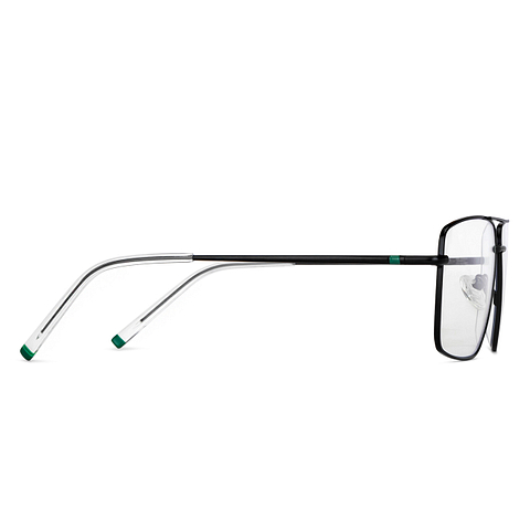 Lenskart BLU Screen Glasses Blue Block Zero Power Screen Glasses: Black Transparent Full Rim Aviator Lenskart Blu LB E14484-C2 left side