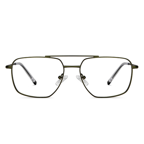 Lenskart BLU Screen Glasses Blue Block Zero Power Screen Glasses: Green Transparent Full Rim Aviator Lenskart Blu LB E14485-C3 left side