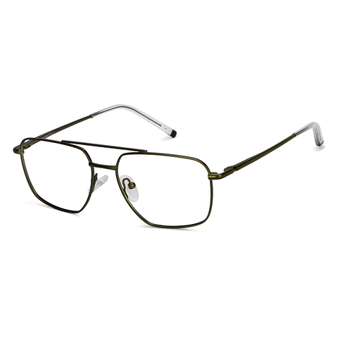 Lenskart BLU Screen Glasses Blue Block Zero Power Screen Glasses: Green Transparent Full Rim Aviator Lenskart Blu LB E14485-C3 right side