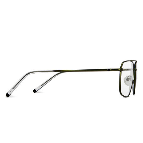 Lenskart BLU Screen Glasses Blue Block Zero Power Screen Glasses: Green Transparent Full Rim Aviator Lenskart Blu LB E14485-C3 left side