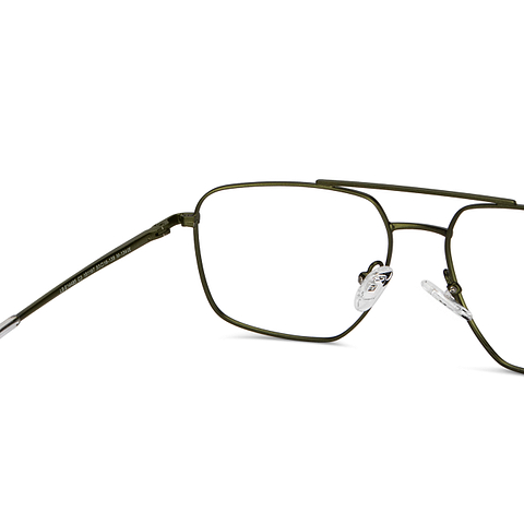Lenskart BLU Screen Glasses Blue Block Zero Power Screen Glasses: Green Transparent Full Rim Aviator Lenskart Blu LB E14485-C3 right side