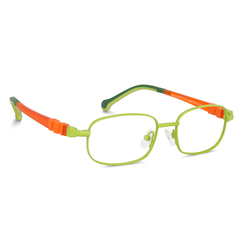 Lenskart Junior Computer Glasses Blue-Block Kids Computer Glasses: Green Orange Full Rim Rectangle Kids  8-12 yrs  Lenskart Junior LKJ E10012CE-C2 left side