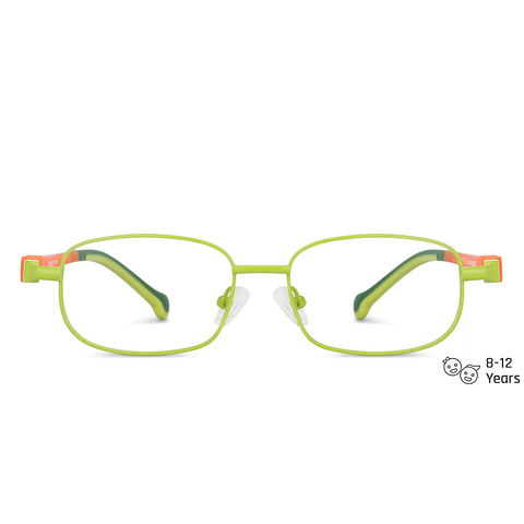 Lenskart Junior Computer Glasses Blue-Block Kids Computer Glasses: Green Orange Full Rim Rectangle Kids  8-12 yrs  Lenskart Junior LKJ E10012CE-C2 left side