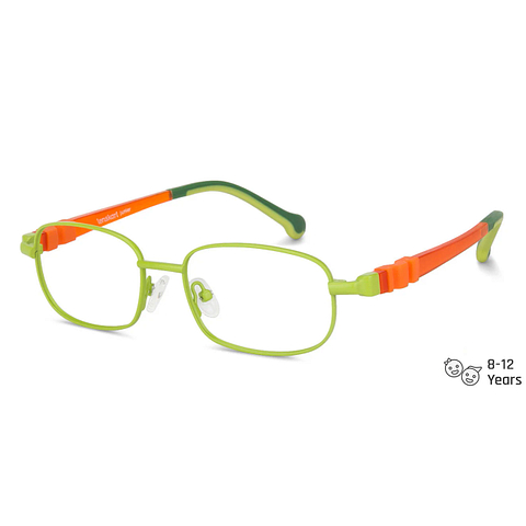 Lenskart Junior Computer Glasses Blue-Block Kids Computer Glasses: Green Orange Full Rim Rectangle Kids  8-12 yrs  Lenskart Junior LKJ E10012CE-C2 right side
