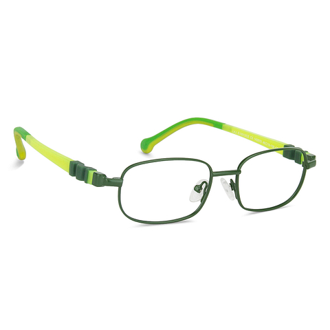 Lenskart Junior Computer Glasses Blue-Block Kids Computer Glasses: Green Full Rim Rectangle Kids  8-12 yrs  Lenskart Junior LKJ E10012CE-C3 left side