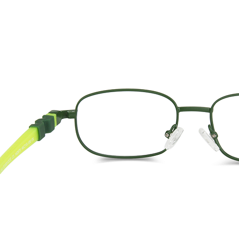 Lenskart Junior Computer Glasses Blue-Block Kids Computer Glasses: Green Full Rim Rectangle Kids  8-12 yrs  Lenskart Junior LKJ E10012CE-C3 left side
