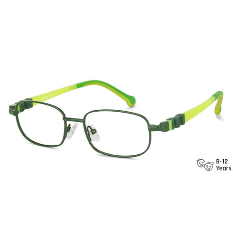 Lenskart Junior Computer Glasses Blue-Block Kids Computer Glasses: Green Full Rim Rectangle Kids  8-12 yrs  Lenskart Junior LKJ E10012CE-C3 right side